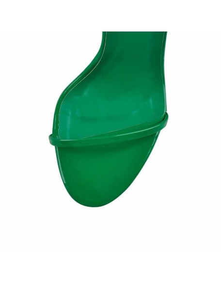 Green Round Toe Ankle High Heel Sandals