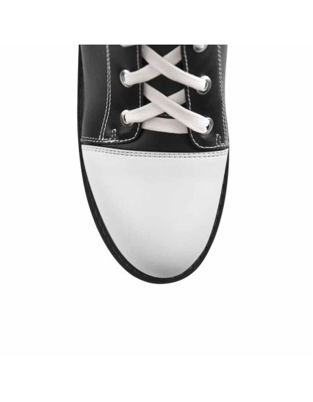 Matte Black Vegan Leather Platform Lace Up Boots