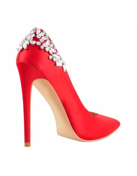 Pointed Toe Rhinestone Stiletto Pumps