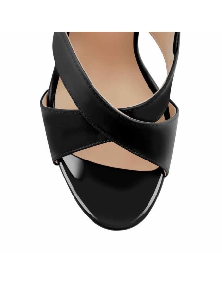 Platform Cross Ankle Strap Chunky Heel Sandals