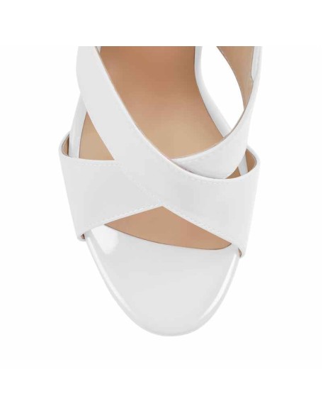 Platform Cross Ankle Strap Chunky Heel Sandals