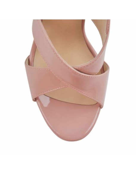 Platform Cross Ankle Strap Chunky Heel Sandals