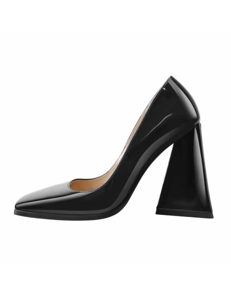 Square Toe Triangle Block High Heels Pumps