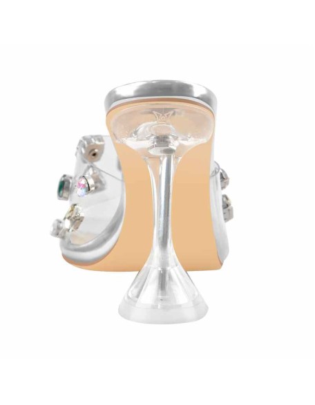Square Toe Rhinestone Clear Band Mules Sandals