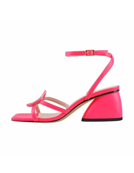 Square Toe Ankle Strap Chunky Low Heel Sandals