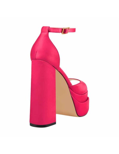 Double Platform Ankle Strap Chunky Heel Sandals