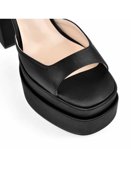Double Platform Ankle Strap Chunky Heel Sandals