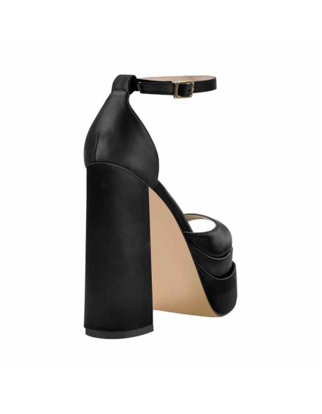 Double Platform Ankle Strap Chunky Heel Sandals