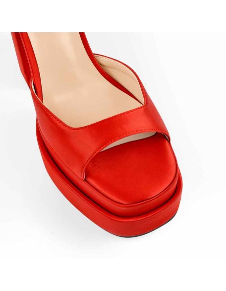 Double Platform Ankle Strap Chunky Heel Sandals