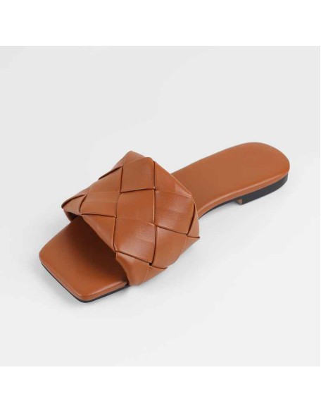 Open Toe Slip on Flat Sandals Mules