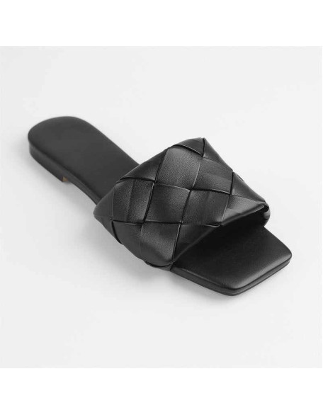 Open Toe Slip on Flat Sandals Mules