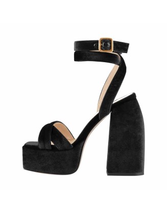 Open Toe Platform Ankle Cross Strap High Heel Sandals