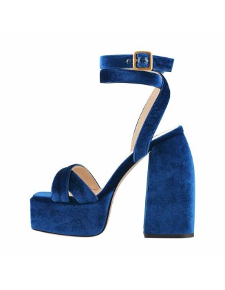 Open Toe Platform Ankle Cross Strap High Heel Sandals