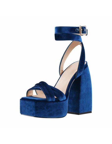Open Toe Platform Ankle Cross Strap High Heel Sandals