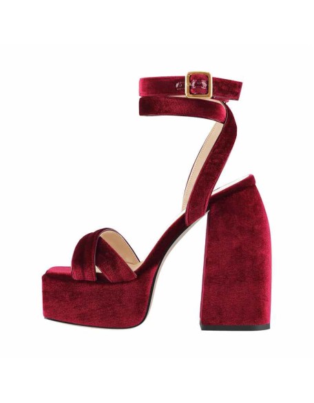 Open Toe Platform Ankle Cross Strap High Heel Sandals