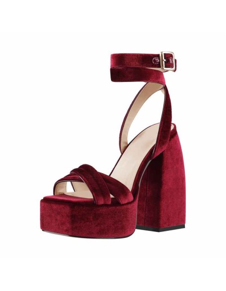 Open Toe Platform Ankle Cross Strap High Heel Sandals