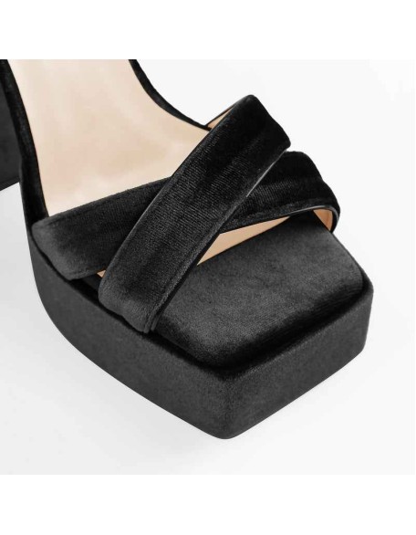 Open Toe Platform Ankle Cross Strap High Heel Sandals