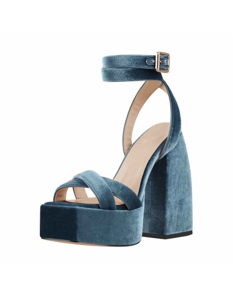 Open Toe Platform Ankle Cross Strap High Heel Sandals