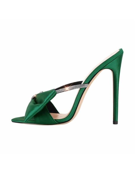 Pointed Toe Bow Rhinestones High Heel Sandals