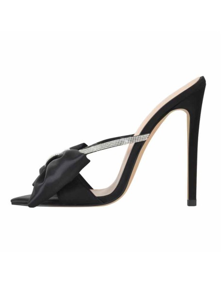Pointed Toe Bow Rhinestones High Heel Sandals