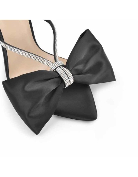 Pointed Toe Bow Rhinestones High Heel Sandals