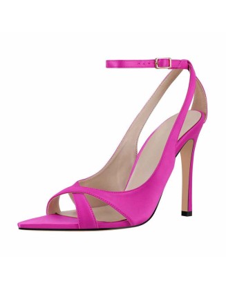Peep Toe High Heel Ankle Strap Buckle Sandals