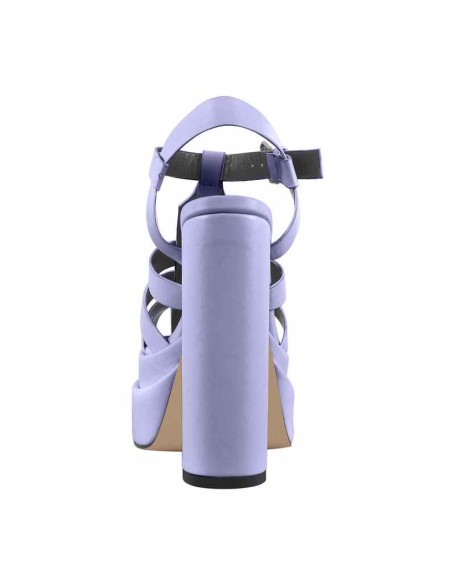 White Platform Chunky High Heel Hollow Out Strappy Sandals