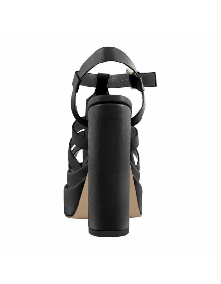 White Platform Chunky High Heel Hollow Out Strappy Sandals