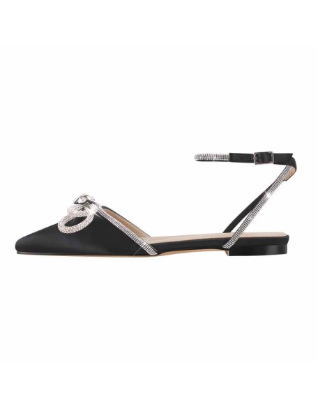Pointed Toe Rhinestone Bowknot Sandals Flats