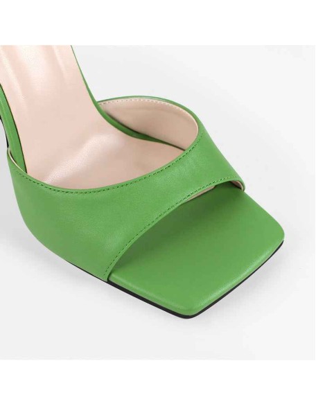 Green Lace Up Gladiator High Heel Sandals