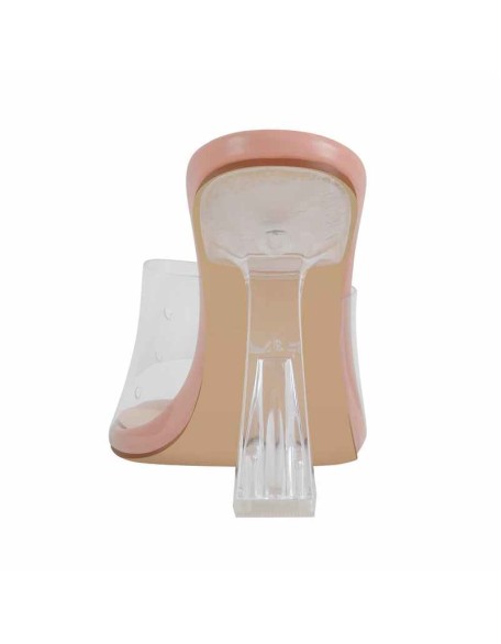 Clear Heel Slip On Sandals Mules