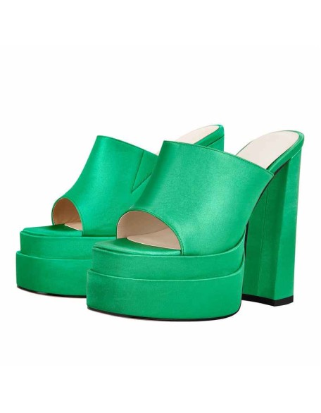 Platform Chunky High Heel Mules Sandals