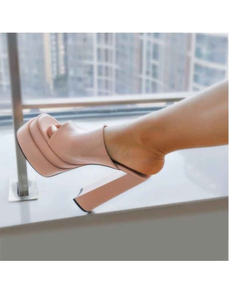 Platform Chunky High Heel Mules Sandals