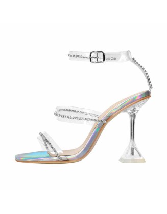 Rhinestones Ankle Strap High Heel Sandals
