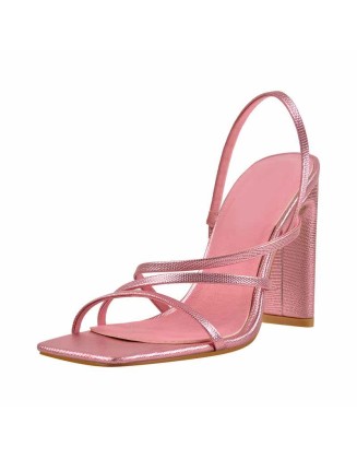 Slingback Chunky High Heel Sandals
