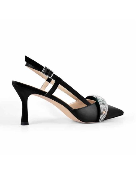 Rhinestone Pointed Toe Slingback Pumps