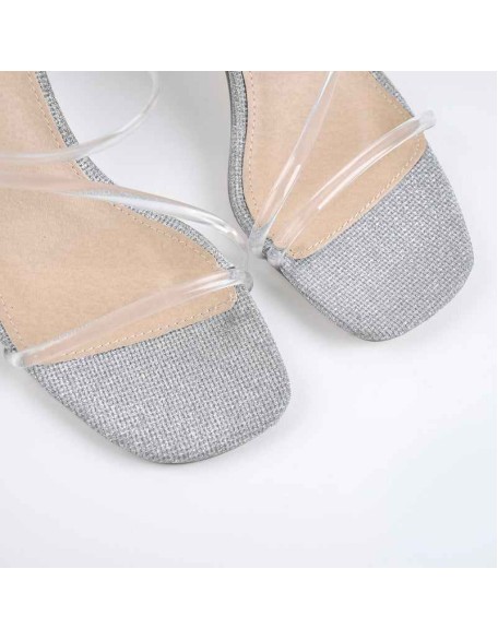 Ankle Strap Mid Clear Chunky Heels Sandals