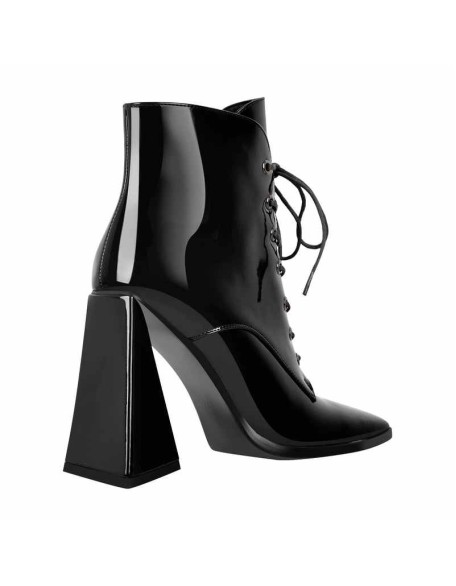 Square Toe Triangle Chunky Heel Ankle Boots
