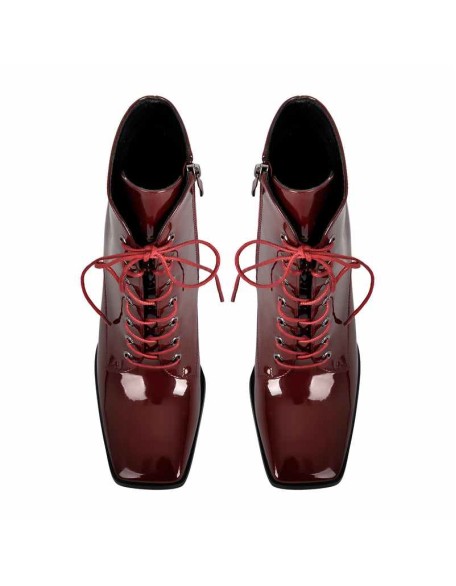 Square Toe Triangle Chunky Heel Ankle Boots