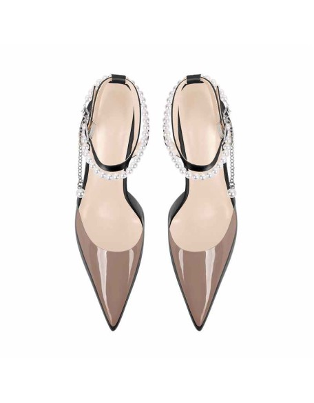 Pointed Toe Rhinestone Stilettos Sandals