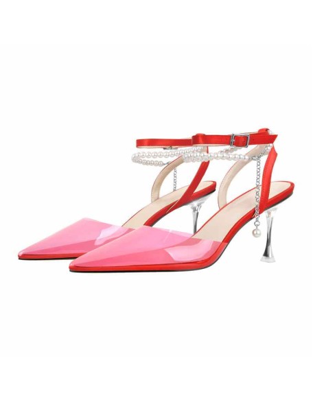 Pointed Toe Rhinestone Stilettos Sandals