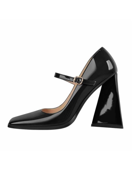 Mary Jane Square Toes Chunky Heels Pumps