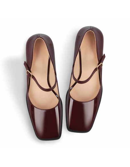 Mary Jane Square Toes Chunky Heels Pumps