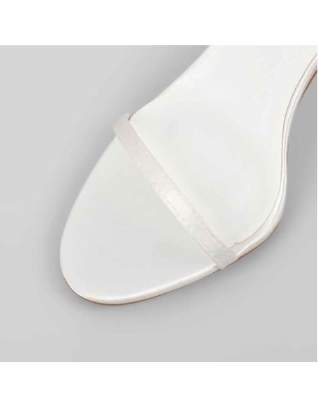 White Mesh Bow Ankle Strap Sandals