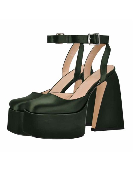 Ankle Strap Platform Chunky High Heel Pumps