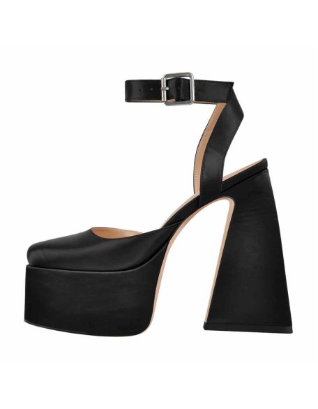 Ankle Strap Platform Chunky High Heel Pumps