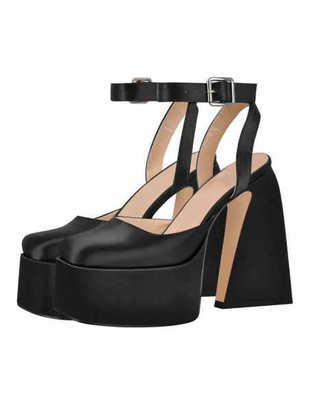Ankle Strap Platform Chunky High Heel Pumps