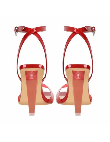 Ankle Strap Transparent Triangle Heel Sandals
