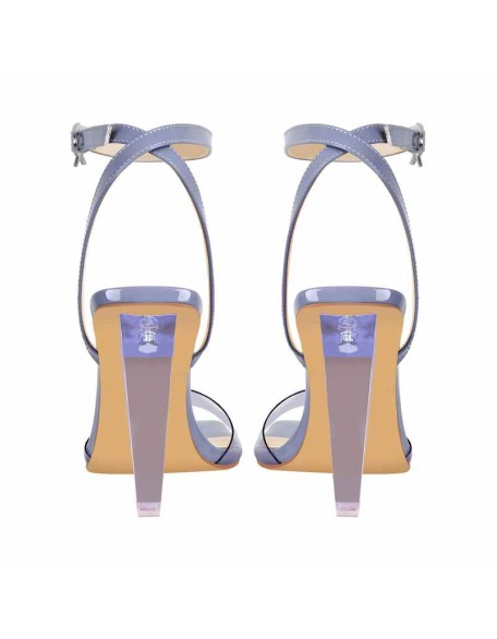 Ankle Strap Transparent Triangle Heel Sandals