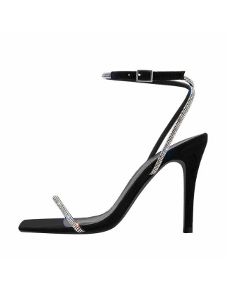 Slingbacks Rhinestones Ankle Strap Stilettos Sandals